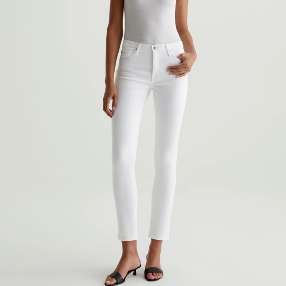 Adriano Goldschmied Prima Ankle Cigarette Ankle Jeans White Size 26 Mid Rise NWT - Picture 1 of 13